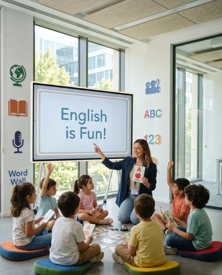 MyWork Adana'da çocuklara yönelik interaktif İngilizce dil atölyesi ve dijital öğrenme alanı.