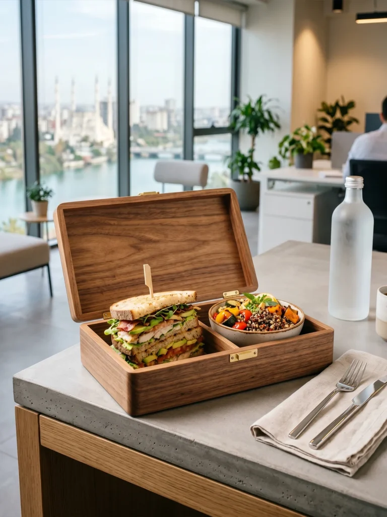 Kurumsal etkinlik için özel lunch box: sandviç ve salata menüsü – MyWork Events catering