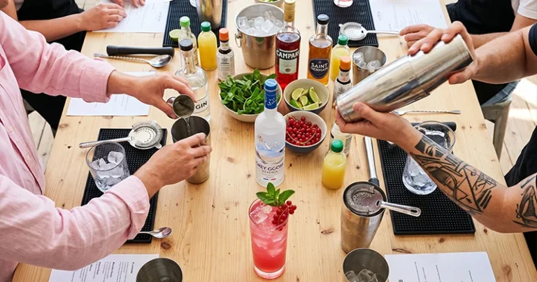 Kurumsal kokteyl atölyesinde profesyonel barmen eşliğinde mixology deneyimi